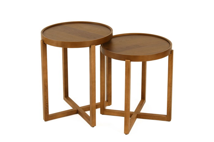 Hanah Home Nil 2 - Walnut v2 Juego de mesas anidadas Hanah Home Nil 2 - Walnut v2 Juego de mesas anidadas